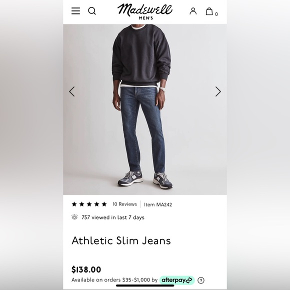 New Madewell Jeans Athletic Slim!!! - Picture 8 of 10
